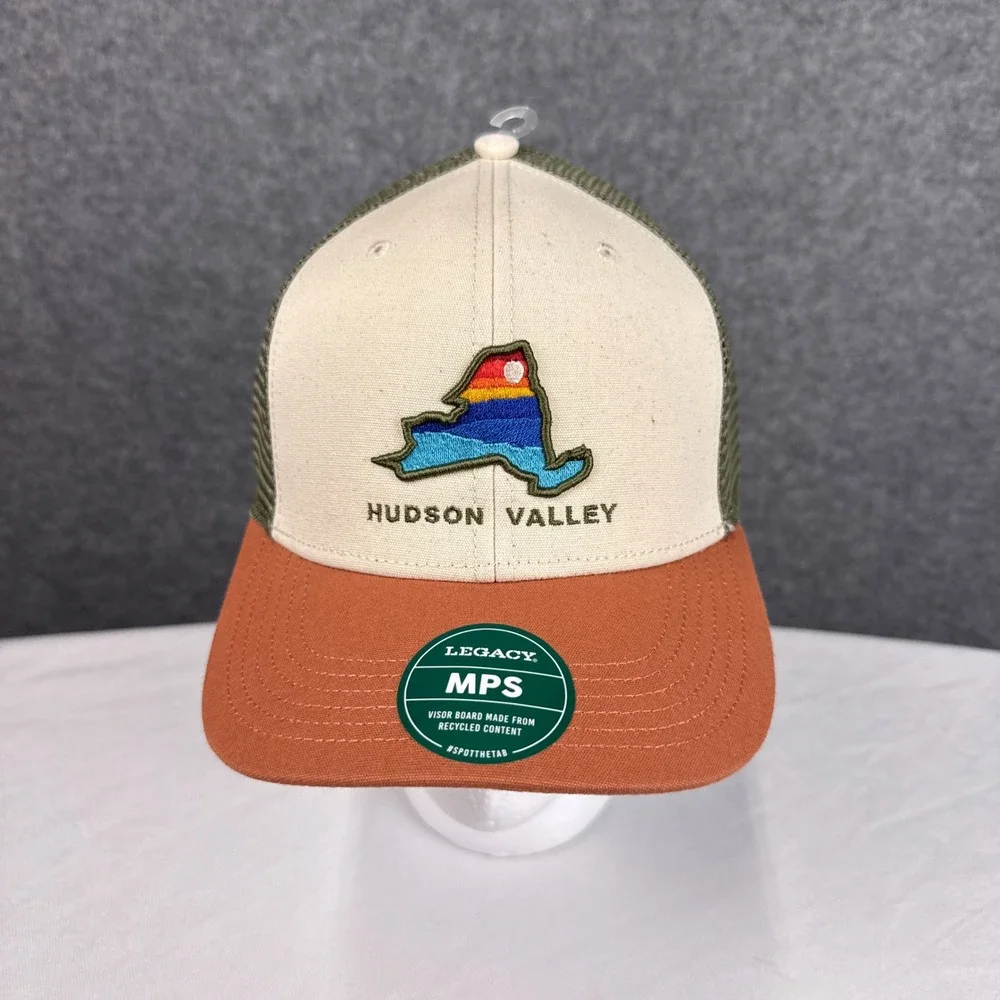 Legacy Trucker Hat Hudson Valley NY Adjustable Snapback Green Orange New York